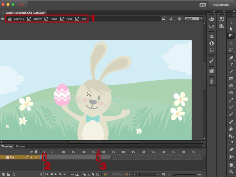 Frame-by-frame animation in Adobe Animate