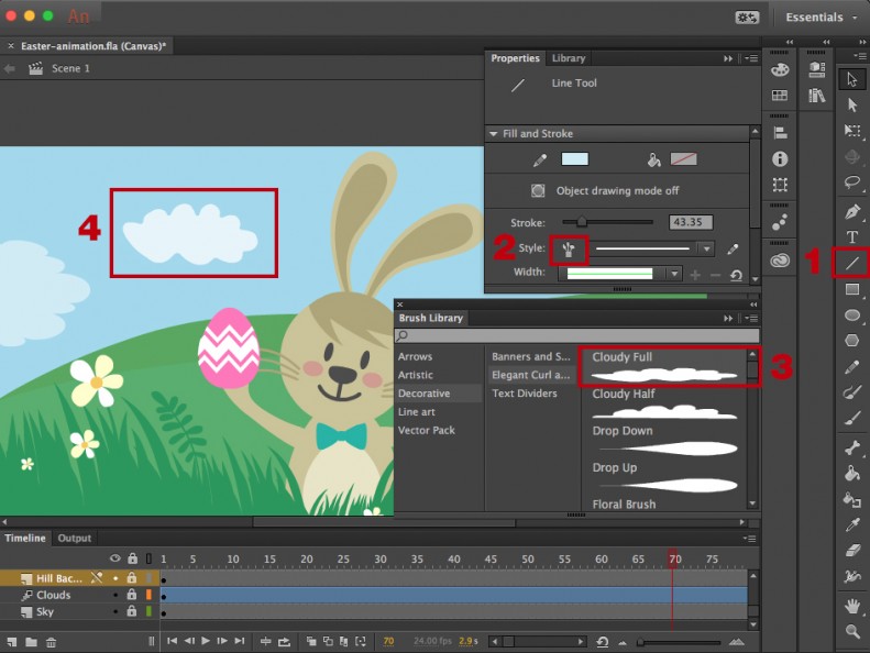 Adobe Animate brush library